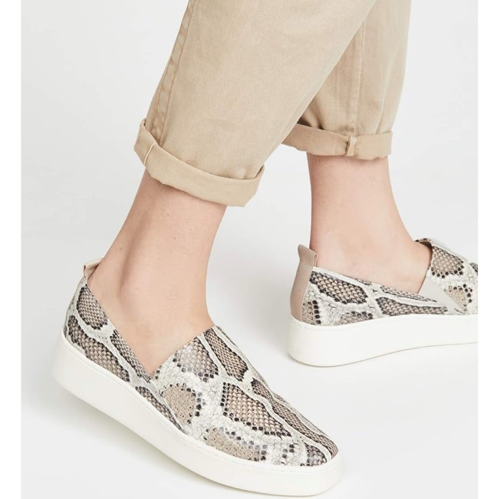 Vince Women’s Saxon 2 Slip On Sneakers Taupe/ Natural Size 6 M